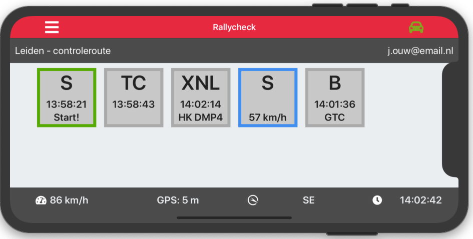 Rallycheck route Control Card