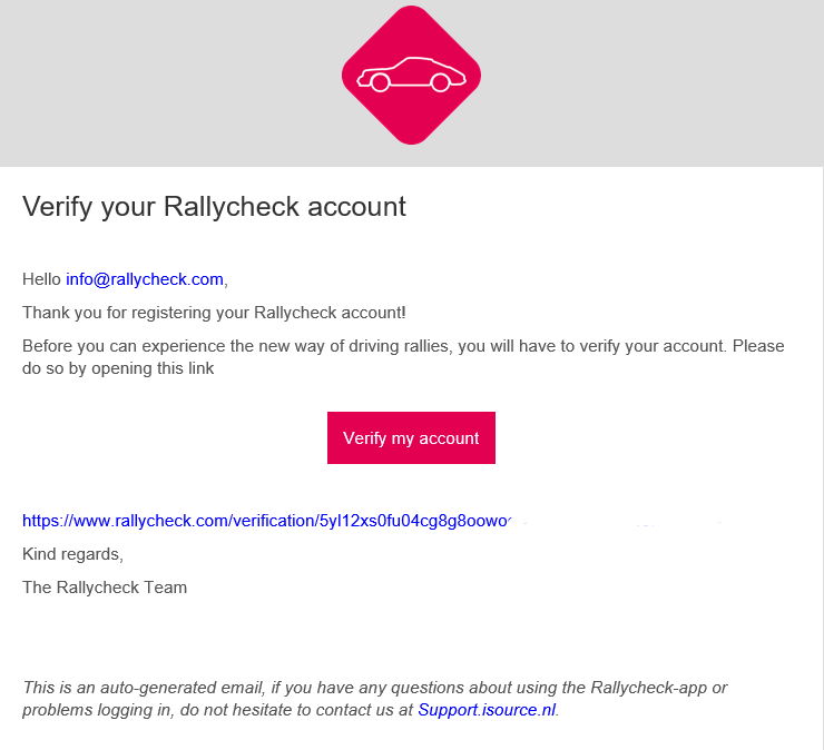 Verify your Rallycheck account