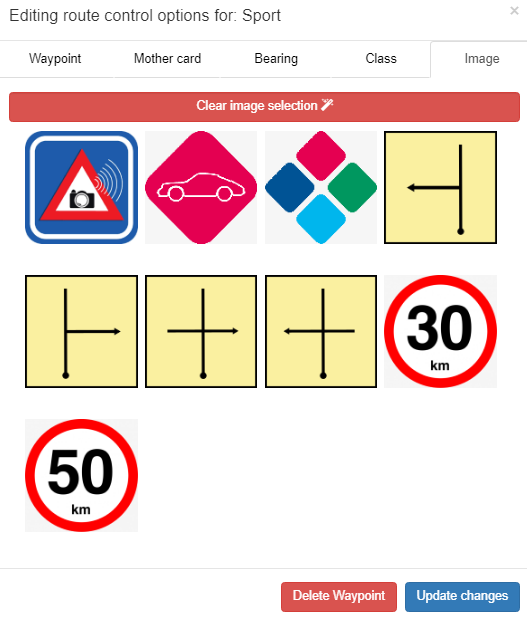 Rallycheck editing route controls options - 2021-04