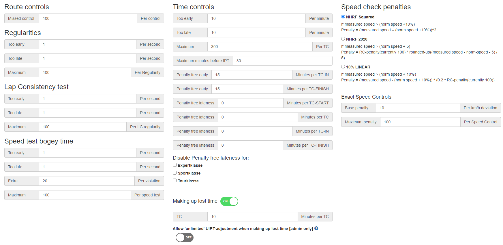 Rallycheck - Edit Rally - Penalty points v2